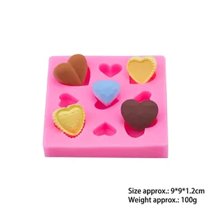 Silikonform Herz für Schokolade und Fondant mit LOVE-Relief 9x9x1,2cm