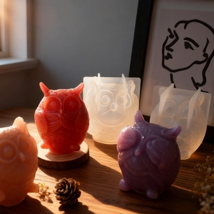 Detaillierte Eulen-Silikonform für DIY-Harzguss und Aromatherapie-Kerzenherstellung
