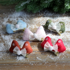 Christmas Hair Clips Reindeer Antler Hairpins Plush Felt Hat Bowknot Festival Party Hair Accessories Kids Girls