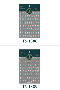 Vue détaillée des stickers autocollants pour ongles tulipes avec textures 3D gaufrées