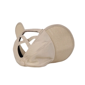 Women's breathable linen sun hat with wide straw brim and crisscross back strap