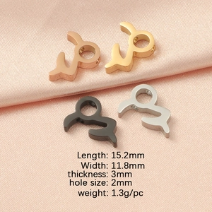Detail of four Capricorn zodiac beads in rose gold, gold, black and silver on pink silk