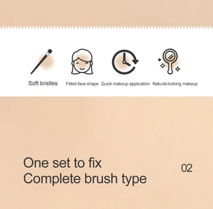 Detail of soft professional makeup brush set features for quick natural application