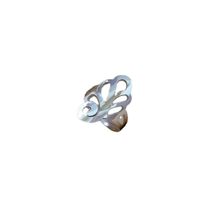 Minimalist silver spider lily hollow ring in titanium steel with intricate floral patterns