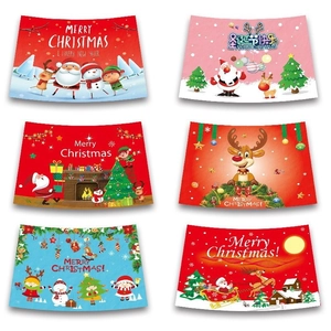 Set of 6 Christmas wall tapestries with Santa, deer and snowman cartoons for home decor