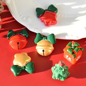 Christmas Resin Charms Bell Star Shapes Bow Decorations DIY Phone Case Crafting Accessories Festive Style