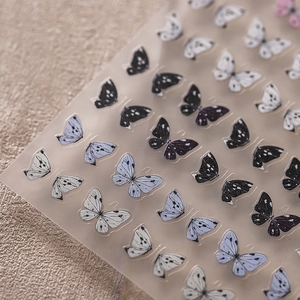 Butterfly 3D Relief Nail Art Stickers Ultra Thin Adhesive DIY Manicure Decals Decoration