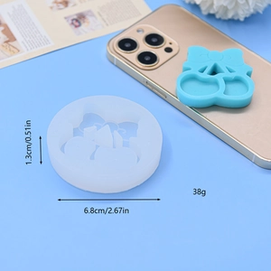 Detailed dimensions of cherry bow silicone mold with 6.8cm diameter for DIY resin crafts