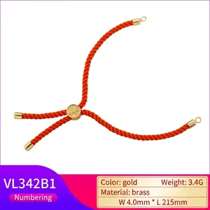 Adjustable tree of life charm bracelet with orange woven cord and gold brass hardware