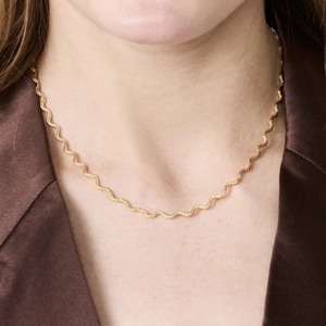 Stainless Steel 18K Gold Plated Waterproof Wave Twist Chain Necklace Bracelet Anklet Minimalist Jewelry For Women