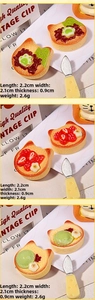 Miniature cat-shaped toast figurines for DIY crafts and dollhouse food accessories