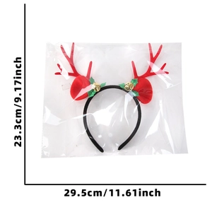 Christmas reindeer antler headband with bells and holly leaves, 29.5cm x 23.3cm size