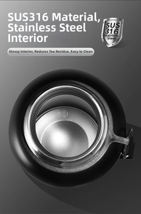 Detail view of SUS 316 stainless steel inner liner showing high corrosion resistance