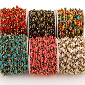 Colorful heart enamel stainless steel chain set for DIY necklace and bracelet making