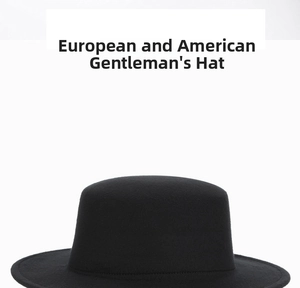 Detail showing high-quality wool felt material and clean stitching on a black wide brim hat