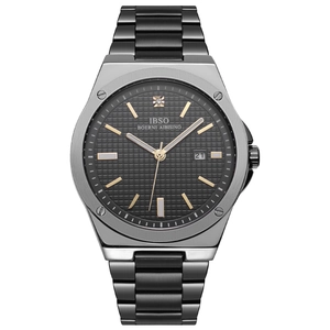 Men Quartz Watch Business Luxury Fashion Wristwatch Stainless Steel Strap Alloy Case Calendar Date Waterproof Bezel