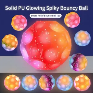 Glow-in-the-dark moon hole bouncy ball made of colorful solid high-elastic PU material