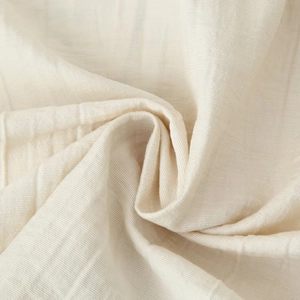 Women's linen cotton vest set with textured embroidery and soft cream fabric detail