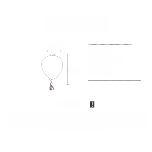 Detailed size specifications for the stainless steel elephant pendant necklace showing 80cm chain