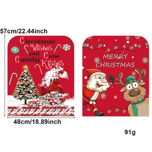 Christmas chair cover set with Santa Claus, Reindeer and Gnome patterns, 57x48cm size