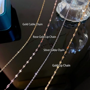 Various 304 stainless steel necklaces in O-chain and Lip-chain styles with multi-color finish