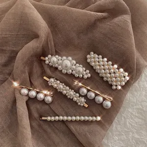 Retro Artificial Baroque Pearl Hair Clips For Women Elegant Alloy Faux Artificial Pearl Hairpins Headwear Styling Accessories For Girls