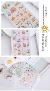 Macro view of cartoon animal 3D bubble stickers for children stationery and DIY crafts