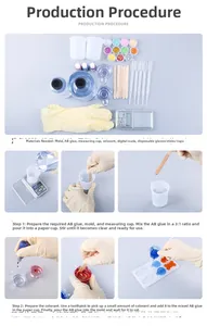 DIY epoxy resin starter kit tutorial showing 3:1 ratio mixing steps and silicone molds