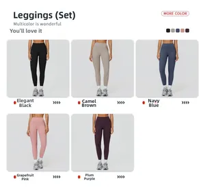Comparaison détaillée de leggings de yoga taille haute en cinq couleurs à taille large