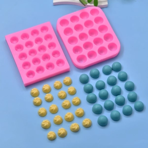 Silicone Cake Mold Multi Cavity Semi Sphere Spiral Pattern For Chocolate Jelly Mousse DIY Baking Tools Pink Round