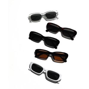 Retro oval sunglasses collection in leopard, black, and white frames with tinted lenses