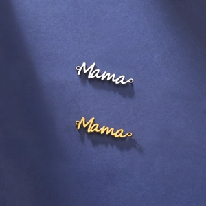 Mama Letter Pendant Necklace Stainless Steel Minimalist Script Cursive Dainty Jewelry Gift For Mother Women