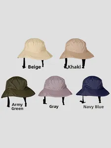 Detailed comparison of five colors: beige, khaki, army green, grey, and navy sun hats