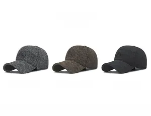 Detailed comparison of winter baseball caps with embroidered logos in grey, coffee and black