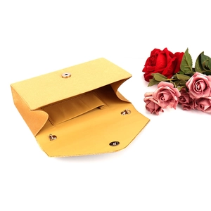 Elegant yellow satin evening clutch bag with magnetic closure for wedding parties