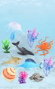 Modèles détaillés d'animaux marins avec créatures marines et accessoires de corail