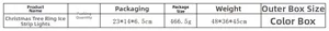 Specifications of Christmas tree icicle lights in color box, weighing 466.5g per set