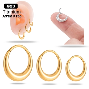 G23 Titanium Alloy Teardrop Hoop Earrings Unisex Piercing Jewelry Gold Silver Plated Waterdrop Fashion Body Earring