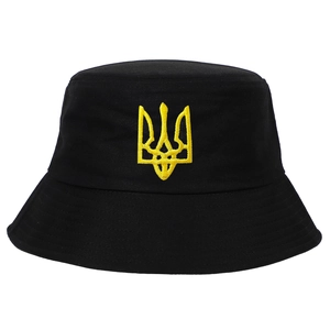 Chapeau Bob Coton Broderie Trident Ukrainien Tryzub Emblème National Pêcheur Protection Solaire Décontracté Unisexe