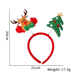 Detaillierte Größentabelle mit 24cm Höhe und 21cm Breite für Weihnachts-Rentier-Haarreifen