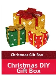 Three colorful Christmas gift boxes with snowflake patterns and festive ribbon bows