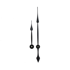 Minimalist black aluminum quartz clock hands set with vintage teardrop shape tips