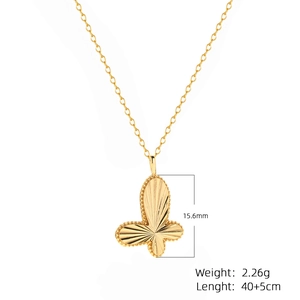 Exquisite gold-plated S925 silver butterfly pendant necklace with 45cm chain