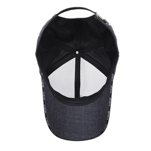Winter dark grey sports baseball cap with breathable mesh and ear protection for men