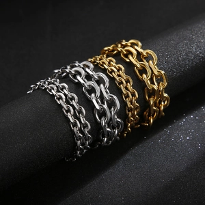 Collana E Bracciale In Acciaio Inossidabile Maglia A Catena A O Stile Hip Hop Punk Per Uomo Donna Gioielli