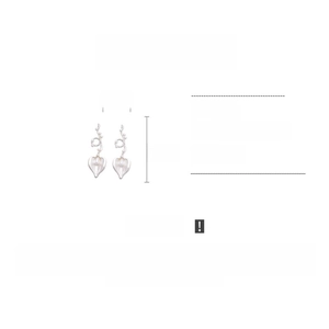 Detailed size chart showing dimensions 2.2x6.8cm of pearl knot leaf drop earrings