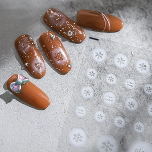 5D Nail Art Stickers Ultra Thin Self-Adhesive Snowflake Cute Bear Japanese Style Manicure Decoration For Women