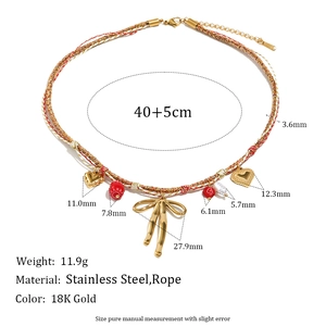 18K gold plated stainless steel necklace with butterfly pendant and size specifications