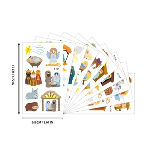 Christmas nativity scene temporary tattoos set with angels and Jesus for festive parties