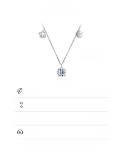 Dettaglio della collana Cancro in argento 925 con pendente in zirconia 8x8mm